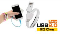 Cable USB 2.0 en pulsera tipo A a micro B 23cm
