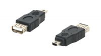 Adaptador USB A Hembra a USB Mini B 5 pines Macho Negro