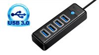Hub USB 4x USB 3.0 Negro 0.15m