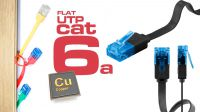 Cable de red Flat U/UTP Cat. 6A CU  Negro 1m