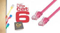 Cabo rede Flat U/UTP Cat. 6  CU Rosa