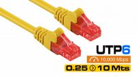 Cabos de rede UTP Cat. 6 amarelos