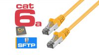 Cable de Red Cat.6a S/FTP RJ-45 AWG26/7 - Amarillo, Blindado para Alta Velocidad