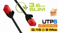 Cabo de rede Slim U/UTP Cat.6 CU preto
