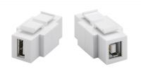 Adaptador Keystone USB 2.0 Tipo A Hembra - B Hembra 16.9mm Blanco de panel