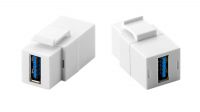 Adaptador keystone USB 3.0 Tipo A H/H Blanco de panel
