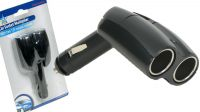 Multiplicador de la toma de mechero a 2 x 12V DC Negro