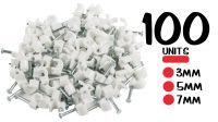 Kit Grapas Para Cable Redondo 3.5mm (100unid) en Blanco