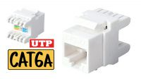 Conector Keystone Hembra RJ45 180° UTP Cat.6A - Blanco