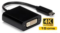 Cable adaptador USB 3.1 C - DVI max. 4K 2K a 30Hz 0.15m Negro