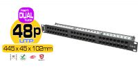 Panel Transferencia 48 Puertos  1U 19" Cat.6 Negro