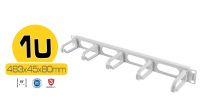 Panel Frontal Guía Cables 19" 5 Ganchos  1U Gris