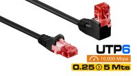 Cabo de rede angulado UTP Cat.6 preto