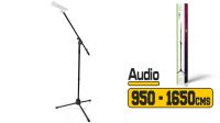 Soporte metálico para microfonos con regulador 95-165 cm