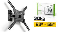 Soporte de pared LCD 23" a 55" rotación 180º inclinación 20º 30KG Negro