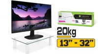 Soporte monitor vidrio Desk 80/130mm gris