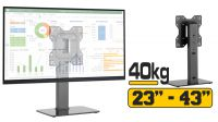 Soporte de mesa con base 1 monitor 23" / 43" 40Kg Negro