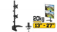 Soporte de mesa con base 2 monitores vertical 13/27" negro 20Kg máx.