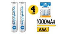 Pila AAA EverActive recargable  Ni-MH 1000mAh  en blister (4unid.)
