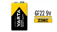 Pilha Varta 6F22 Zinco-Carbono 9V blister
