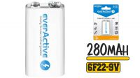 Pila 6F22 / LR22 recargable EverActive 9V 280mAh