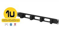 Panel frontal 19" guia cables 4 ganchos 1U negro