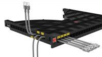 Prateleira organizadora de cabos de rede Rack 19" 24 portas 482x731x42mm preto