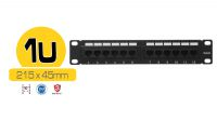 Panel de transferencia 10" Cat. 6 UTP Dual 12p. 1U negro