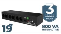 UPS 800VA Standby com 8 tomadas Schuko Rack 2U 19"