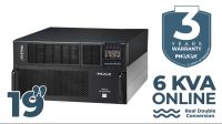 SAI PHASAK 6000VA Rack 19" Online Pro 2U+3U Senoidal Pura Doble Conversión SNMP ByPass