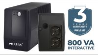 SAI PHASAK 800VA Basic Interactivo Auto-Regulador (AVR) y Protección contra Sobretensiones