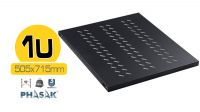 Bandeja Fija 1U para Rack Phasak - Negra, Compatible con Fondos de 600, 800 y 1000 mm