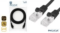Cable de red UTP PHASAK Cat.6 CU Negro