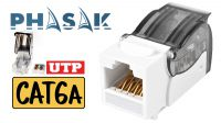 Conector Keystone UTP toolless Phasak Cat. 6A 90º Blanco