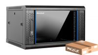 Rack Mural PHASAK 19" Pro · 600 x 450 mm · Desmontado (Flat Pack) con puerta de vidrio templado y ventilación integrada