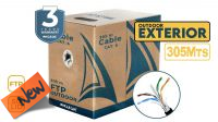 Bobina de cable para exteriores FTP Cat. 6 sólido PHASAK CCA AWG23 Negro