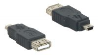 Adaptador USB A Hembra a USB mini B 5 pines Macho Negro