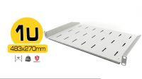 Bandeja fija frontal 19" 1U 270mm perforada gris