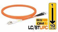 Cable de fibra óptica DX OM1 62.5/125 ST a LC UPC