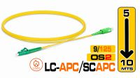 Cable fibra óptica SM OS2(G657A2) 9/125 SC-LC/APC SX 3.0mm LSZH Amarillo