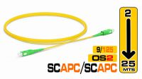 Cable de fibra óptica SM OS4 G657A.2 9/125 SC/SC APC LSZH SX Amarillo