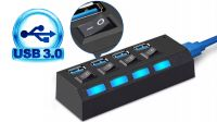 Hub USB 3.0 4 puertos con switch Negro