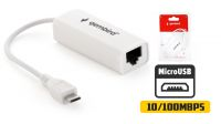 Adaptador USB Micro B a Ethernet RJ45 10/100Mbps blanco