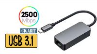 Adaptador USB  3.1 a Ethernet RJ45 2.5Gbps preto 0.20 m.