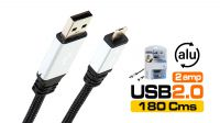 Cable USB 2.0 Tipo A-micro A macho-macho 1.80m