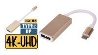Cable adaptador USB C Macho - Displayport Hembra Gold Plated 0.15 m