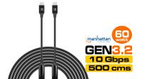 Cable USB C - C M/M Activo 3.2 Gen.2 60W 10Gbits 5m