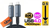 Cable USB 4.0 tipo C-C 240W 40Gbps 8K 60Hz
