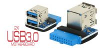 Adaptador interno USB 3.0 IDC19 pines a 2 x tipo A Hembra