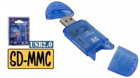 Lector de Tarjetas Externo USB 2.0 SD + MMC Azul